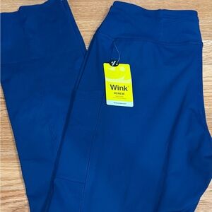 Wink Women's Renew Knit Flare Yoga Pants, Size Large Regular, Navy